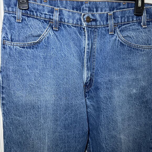 Vintage Levis 519-0217 Orange Tab Straight Medium Wash Blue Jeans Mens 36x32 - Picture 2 of 10